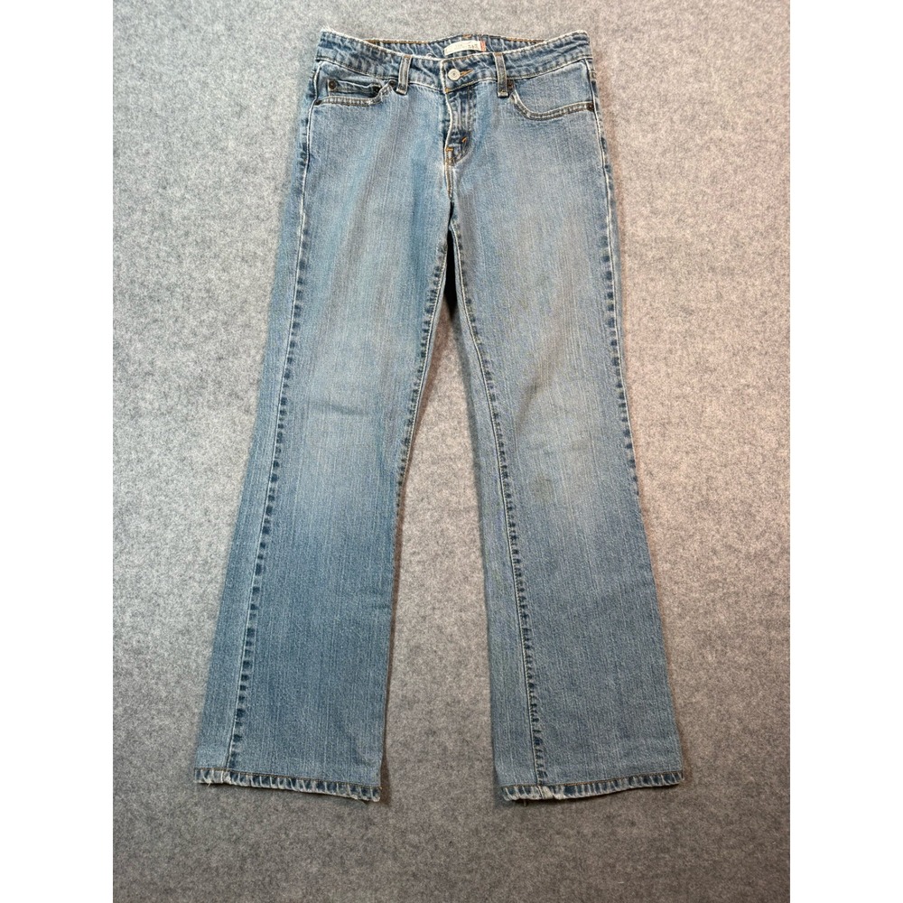 Levis 545 Low Boot Cut Jeans Womens 8L Light Wash Blue Denim Stretch 31x29.5
